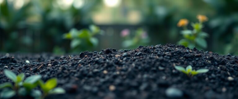 Small mound of soil with sprouts coming out of it